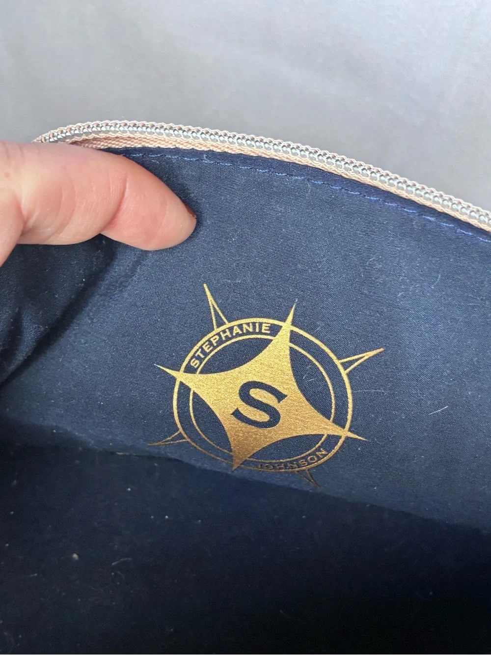 GUC Stephanie Johnson Rose Gold Textured Travel Cosmetic Pouch